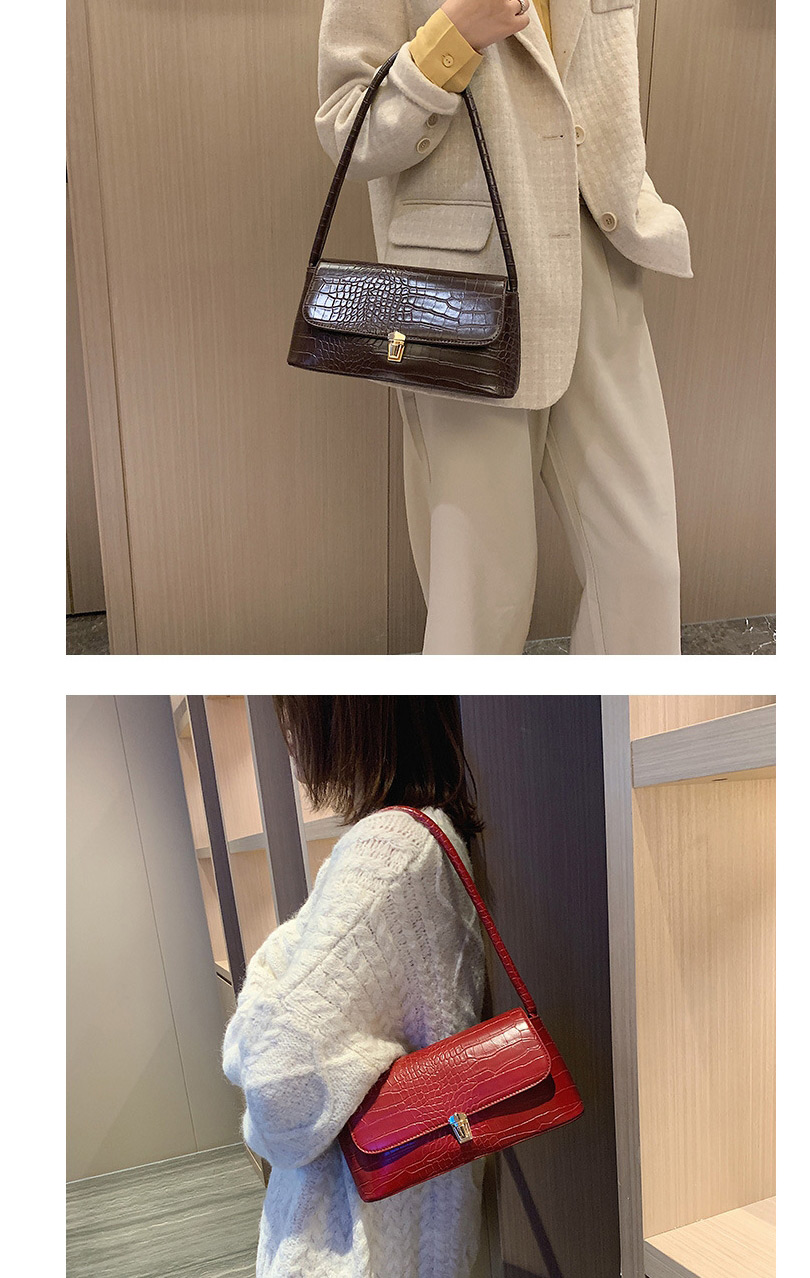 Fashion White Crocodile Pattern Lock Flap Crossbody Bag,Shoulder bags