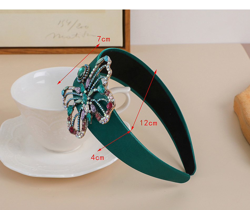 Fashion Black Fabric Alloy Diamond-studded Butterfly Headband,Head Band