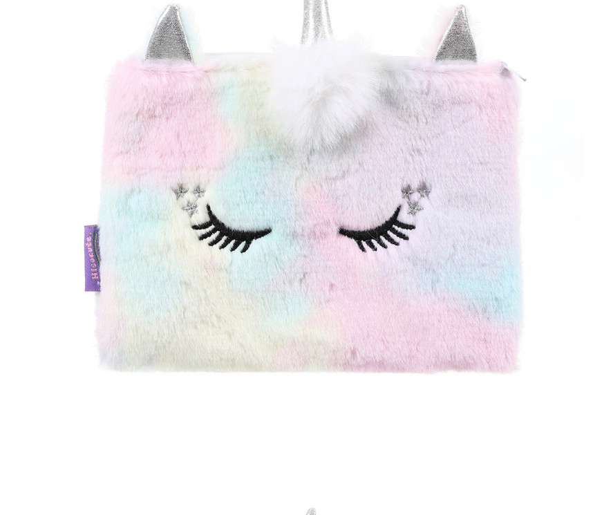 Fashion White Unicorn Square Pointed Plush Stationery Bag,Pencil Case/Paper Bags