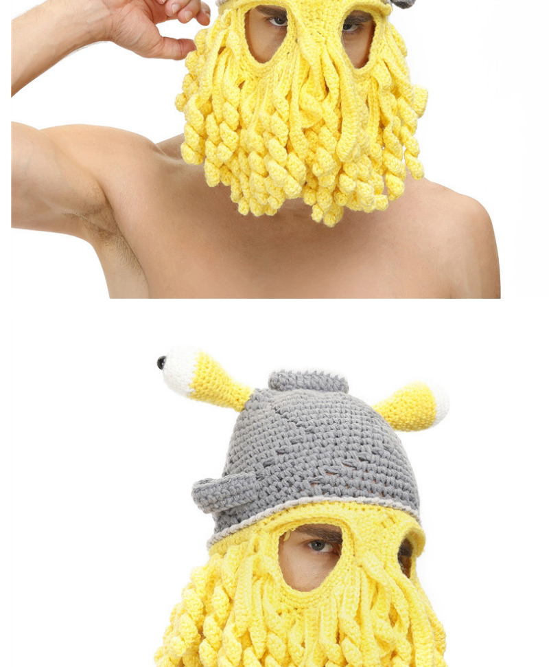 Fashion Yellow Octopus Mask Woolen Knitted Octopus Mask With Octopus Cap,Knitting Wool Hats