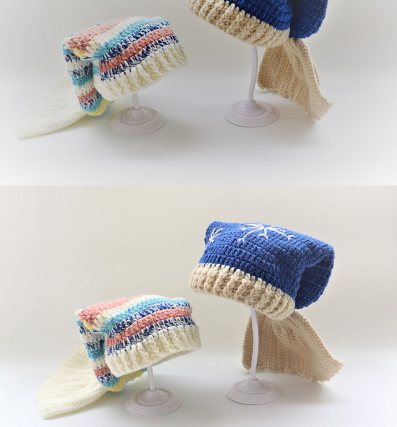Fashion Color Mermaid Yarn Crochet Kids Hat,Children