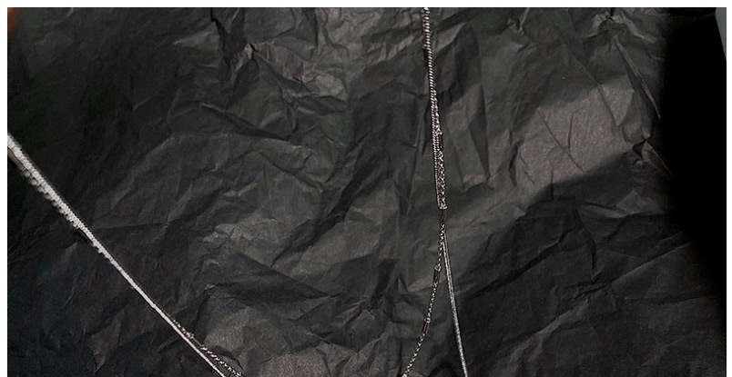 Fashion Silver Color Steel And Titanium Geometric Double Necklace,Pendants