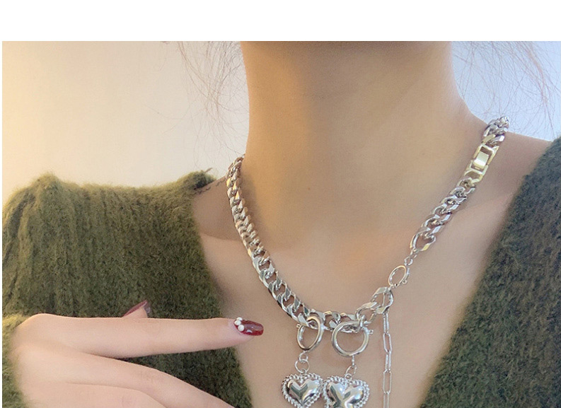 Fashion Silver Color Love Buckle Tassel Long Detachable Necklace,Pendants