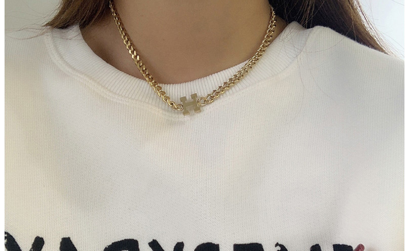 Fashion Silver Color Thick Chain Letter Steel Titanium Necklace,Chains