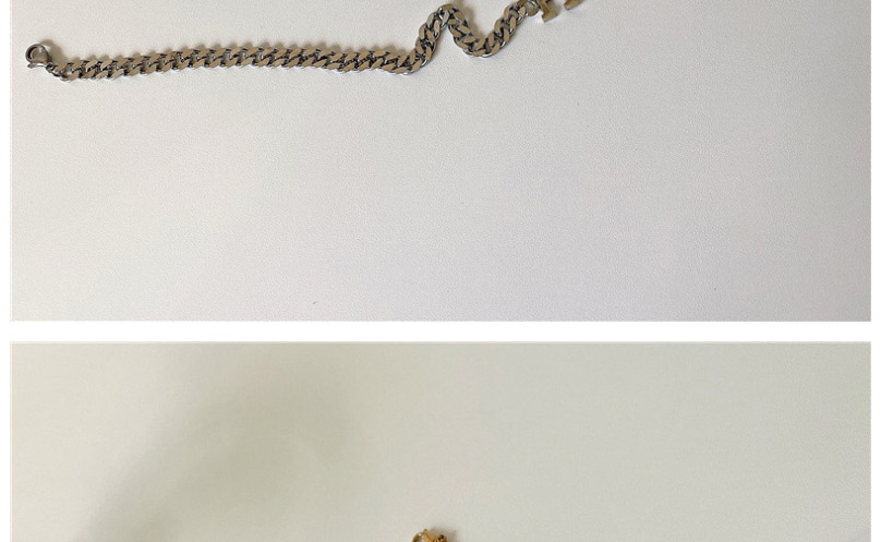 Fashion Silver Color Thick Chain Letter Steel Titanium Necklace,Chains