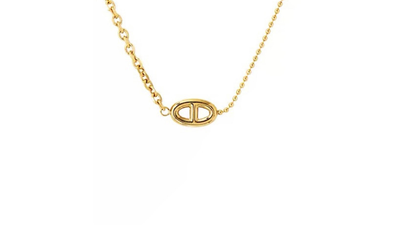 Fashion Gold (titanium Steel) Pig Nose Steel Titanium Pendant Necklace,Necklaces