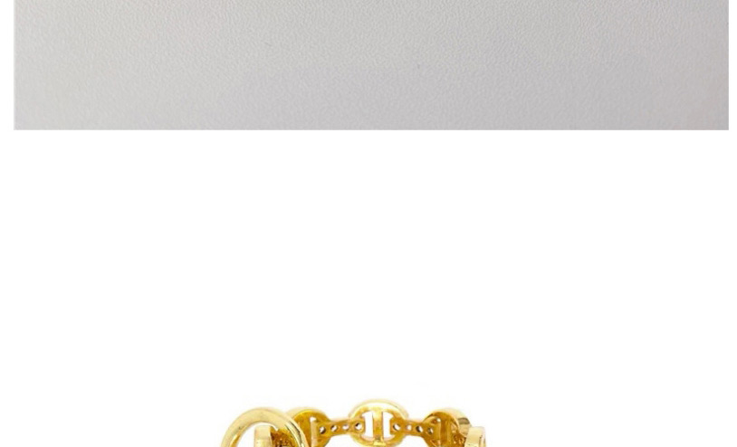 Fashion Braided Style-gold Diamond Pig Nose Chain Braided Ring,Fashion Rings