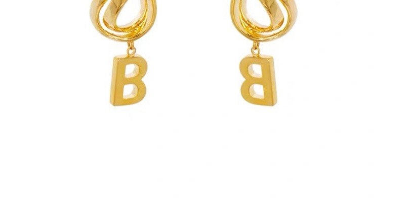 Fashion Gold Color Letter Alloy Hollow Geometric Earrings,Drop Earrings