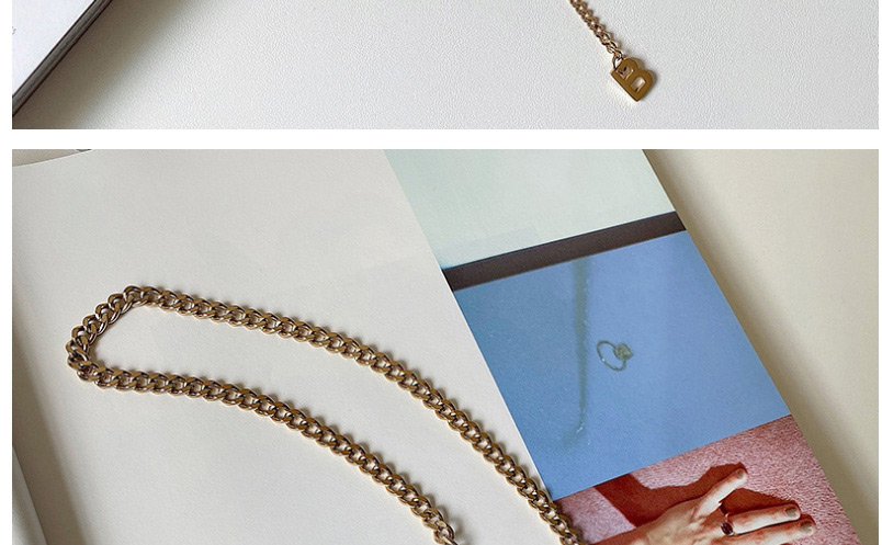 Fashion Gold Color Titanium Steel Letter Pendant Alloy Necklace,Pendants