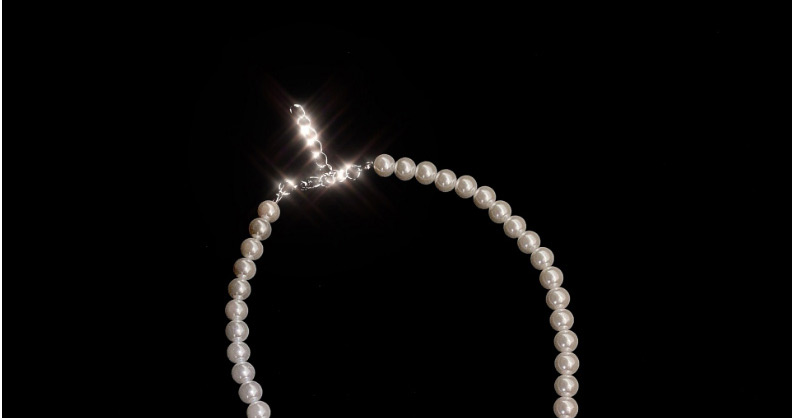 Fashion White Pearl Full Diamond Planet Alloy Necklace,Beaded Necklaces