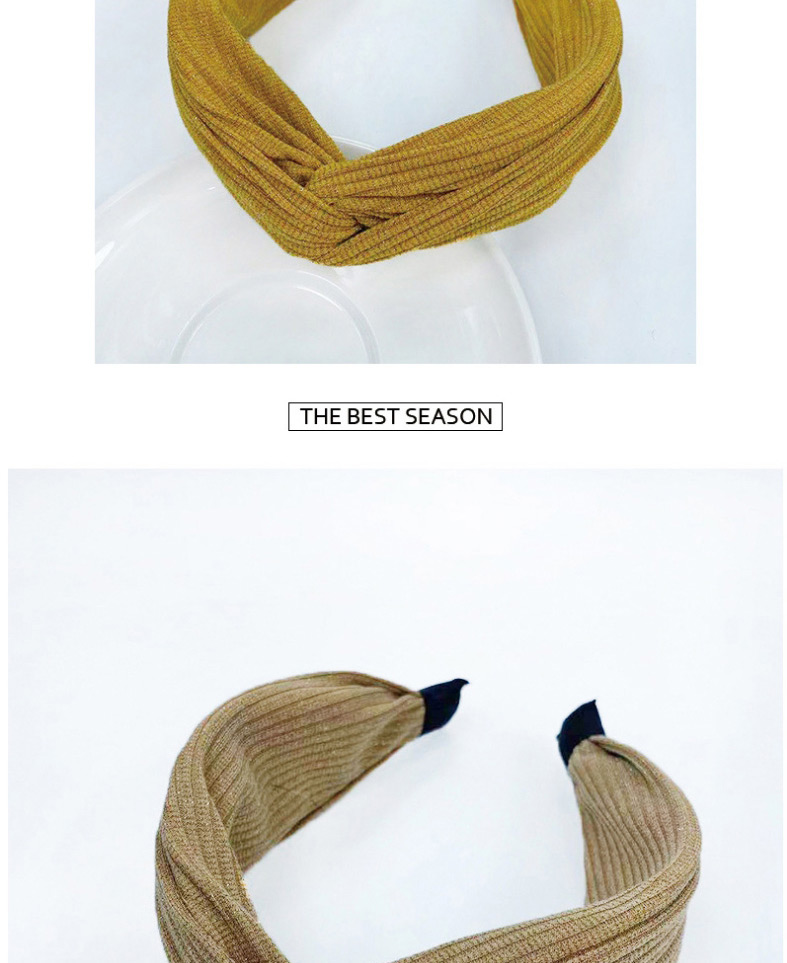 Fashion Khaki Cross Wool Wide-side Hair Band,Head Band