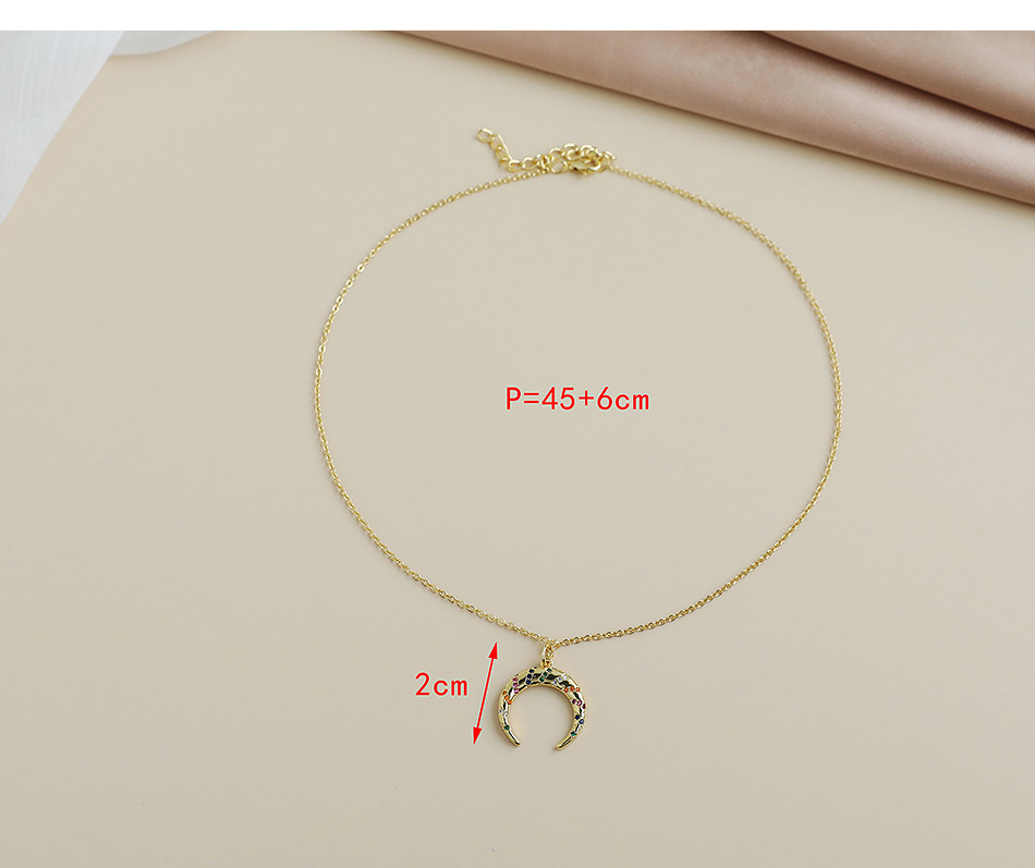 Fashion Gold Color Copper Inlaid Zircon Anchor Necklace,Necklaces