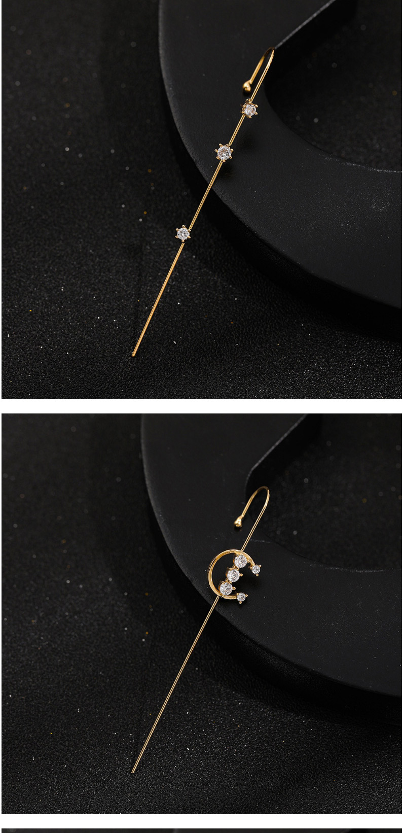 Fashion Glossy Pierced And Micro-inlaid Zircon Surround Geometric Contour Earrings,Stud Earrings