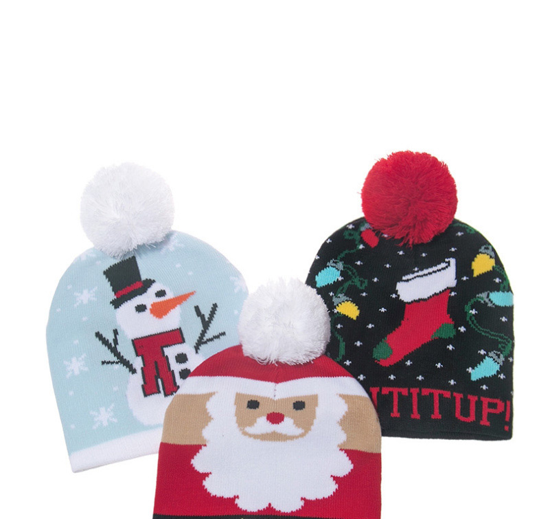 Fashion Snowflake Christmas Snowman Old Man Child Knitted Woolen Hat,Children
