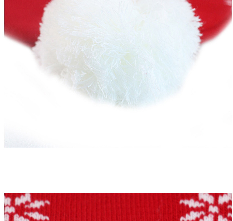 Fashion Black Santa Christmas Snowman Elk Knitted Jacquard Hat With Ball,Children