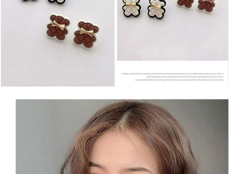 Fashion Red Bear Butterfly Combined With Gold Earrings,Stud Earrings
