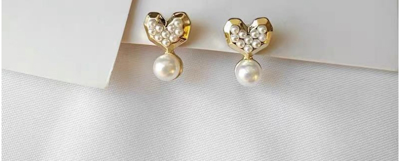 Fashion Gold Color Love Pearl Alloy Earrings,Stud Earrings