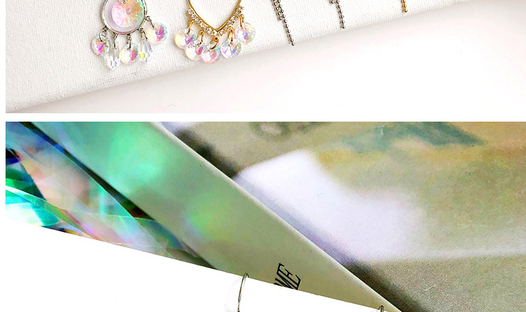 Fashion Tassel Gold Color Crystal Love Round Tassel Alloy Earrings,Drop Earrings