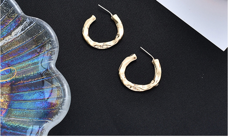 Fashion Geometry Circle Bump Surface Alloy Hollow Earrings,Stud Earrings