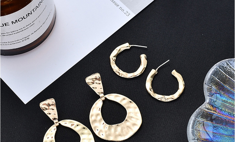 Fashion Geometry Circle Bump Surface Alloy Hollow Earrings,Stud Earrings