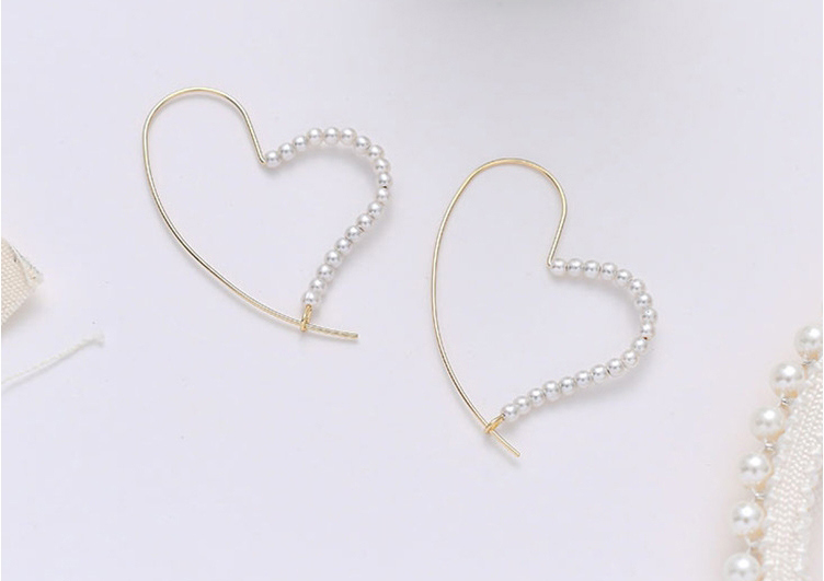 Fashion Gold Color Love Pearl Stitching Earrings,Stud Earrings