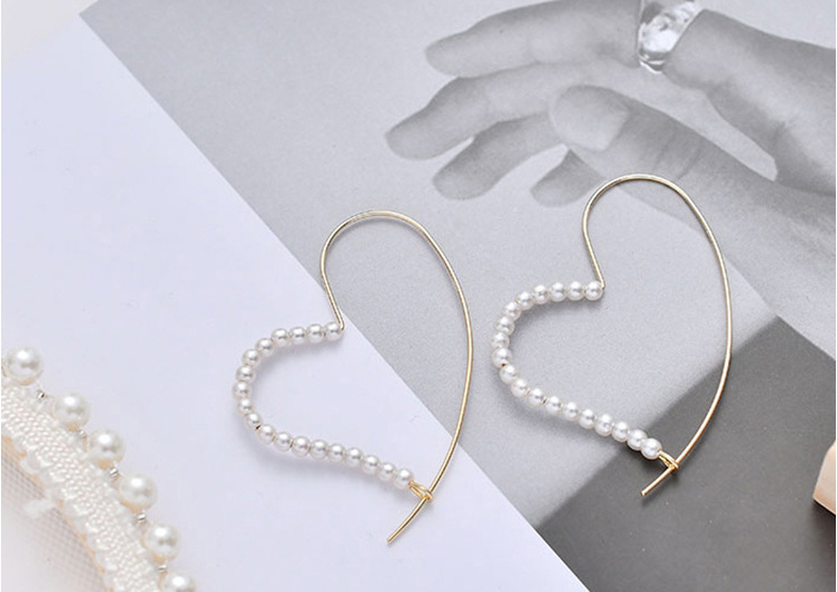 Fashion Gold Color Love Pearl Stitching Earrings,Stud Earrings