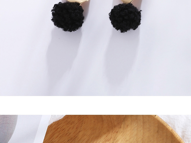 Fashion Black Metal Geometric Plush Irregular Earrings,Stud Earrings