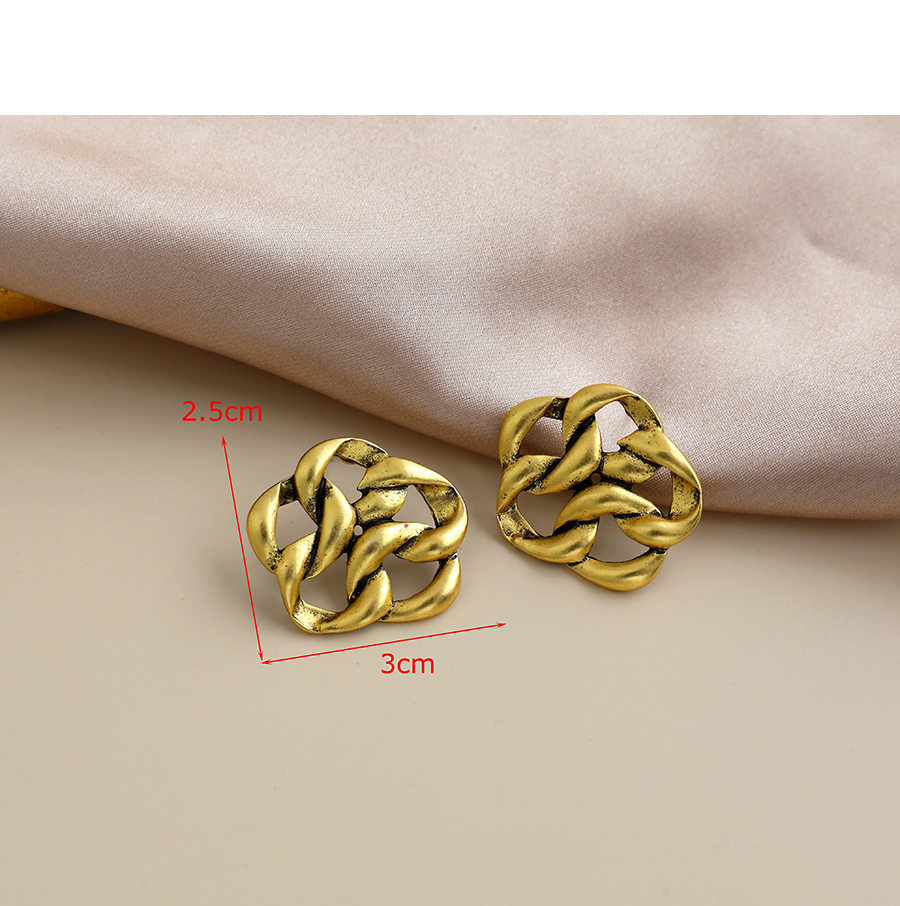 Fashion Golden Alloy Chain Flower Earrings,Stud Earrings
