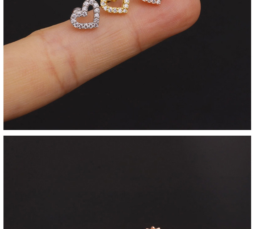 Fashion Rose Gold Flower Geometric Stainless Steel Threaded Micro-inlaid Zircon Earrings,Earrings