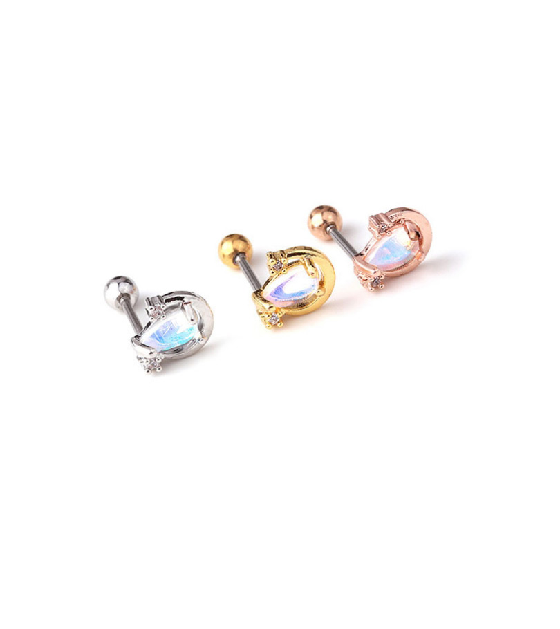 Fashion Silver Color 8# Micro-inlaid Zircon Stainless Steel Geometric Earrings,Earrings