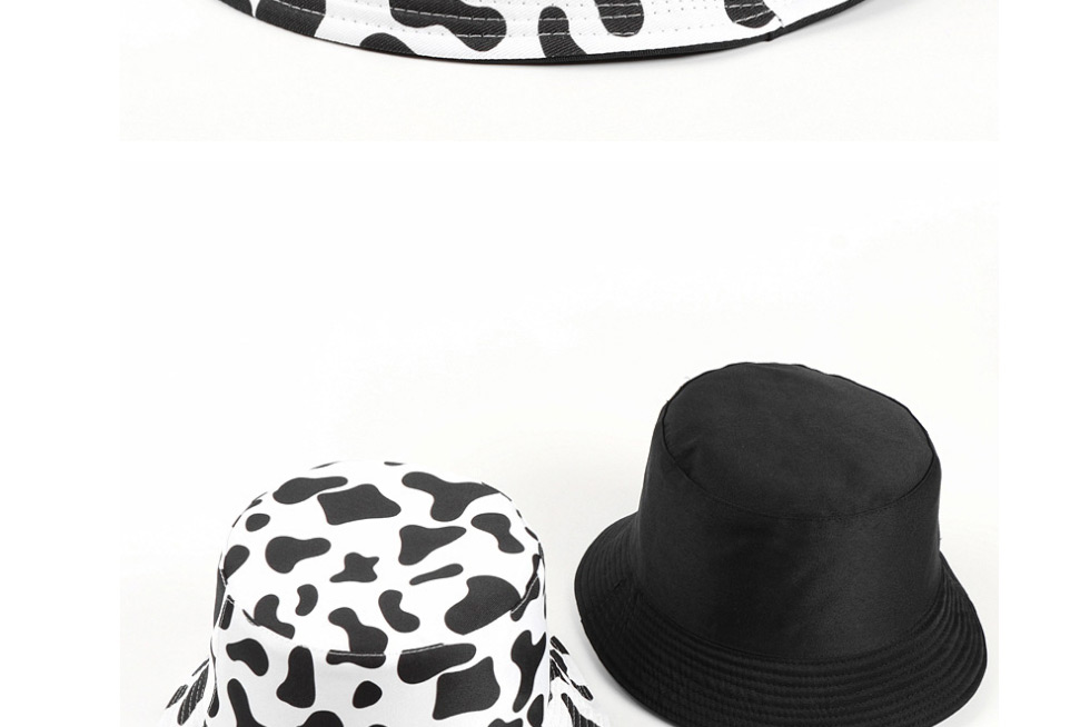 Fashion Cows Panda Cow Print Double-sided Flat Top Fisherman Hat,Beanies&Others