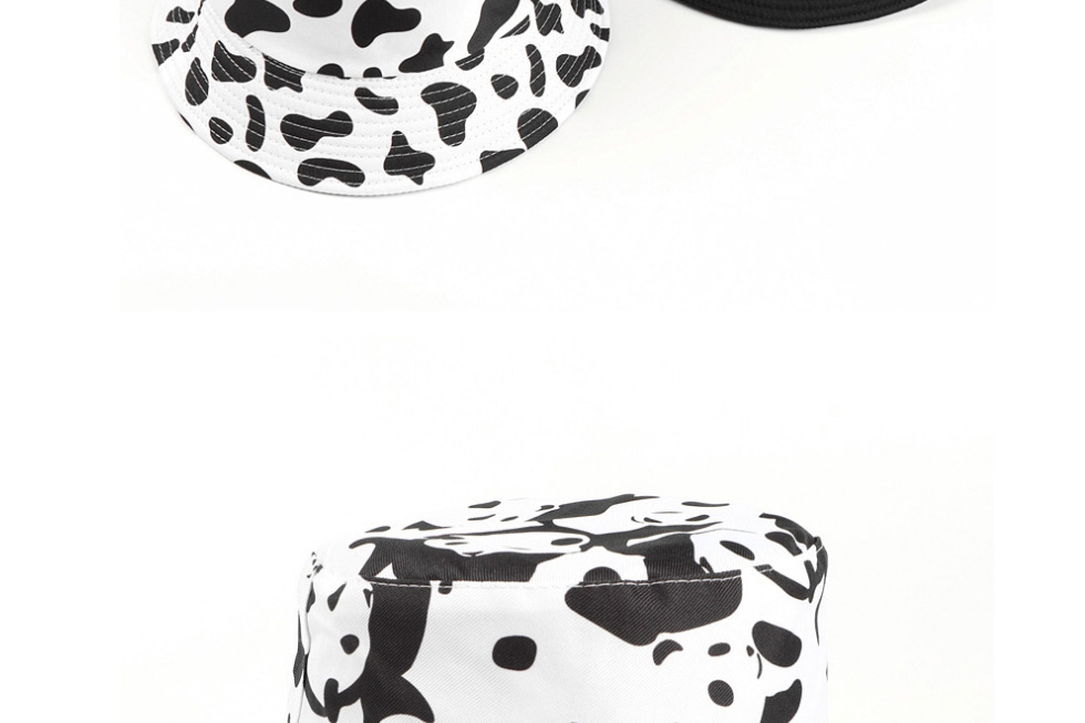 Fashion Cows Panda Cow Print Double-sided Flat Top Fisherman Hat,Beanies&Others