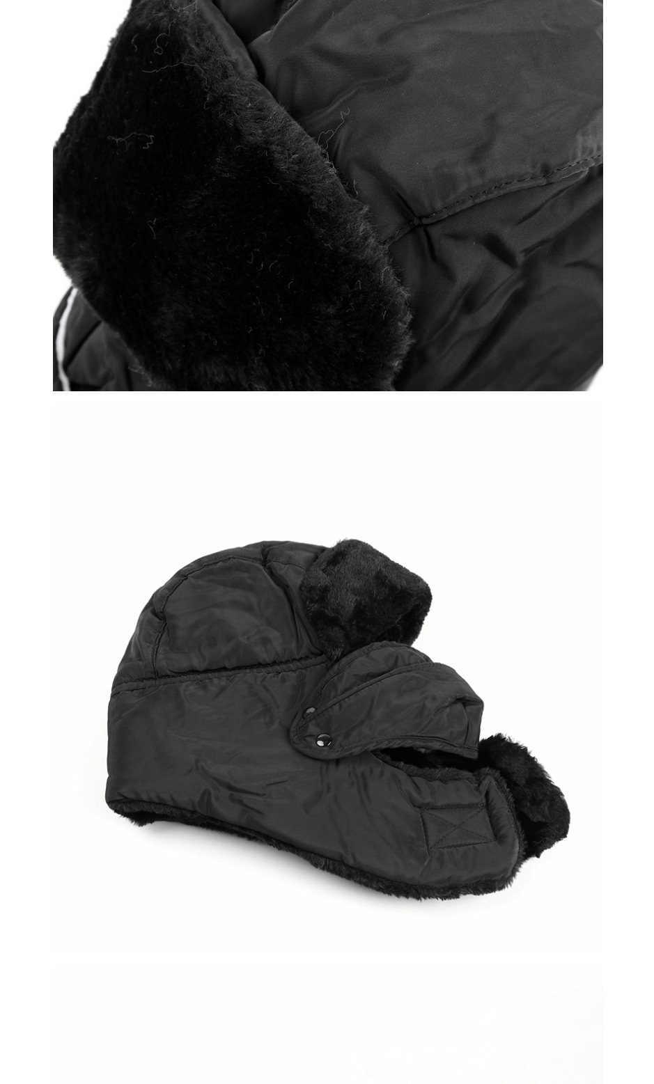 Fashion Navy Plus Velvet Warm Ear Protection Stitching Windproof Hood Neck Cap,Beanies&Others