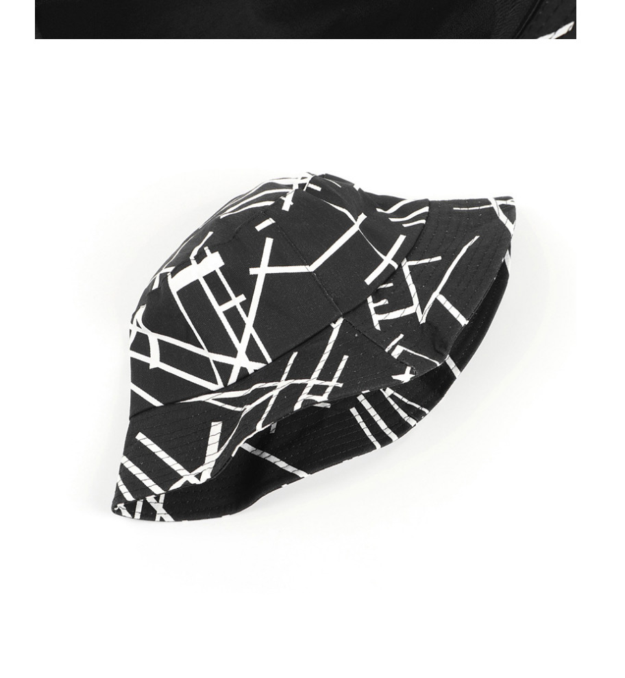 Fashion Black Letter Line Print Fisherman Hat,Beanies&Others