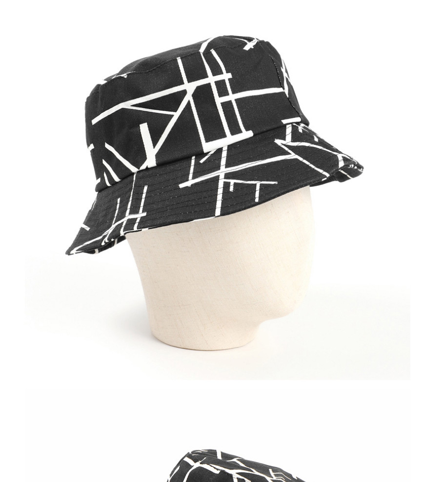 Fashion Black Letter Line Print Fisherman Hat,Beanies&Others