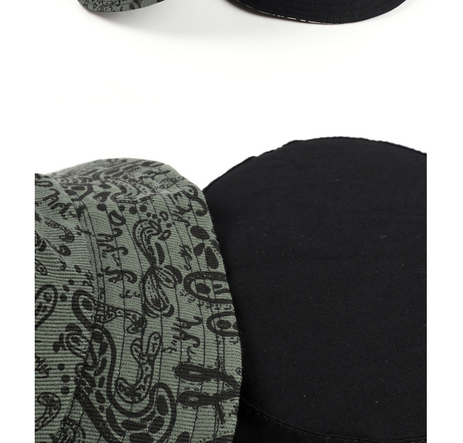 Fashion Khaki Cashew Print Double-sided Cotton Fisherman Hat,Beanies&Others