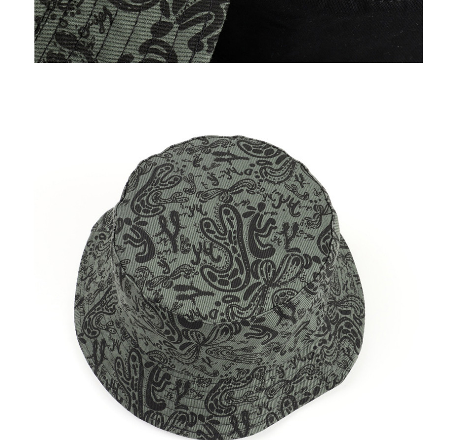 Fashion Khaki Cashew Print Double-sided Cotton Fisherman Hat,Beanies&Others