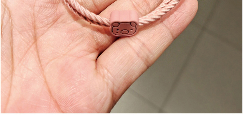 Fashion Pink Piggy Hair Rope Pig Head Resin Knotted Elastic Hair Rope,Hair Ring
