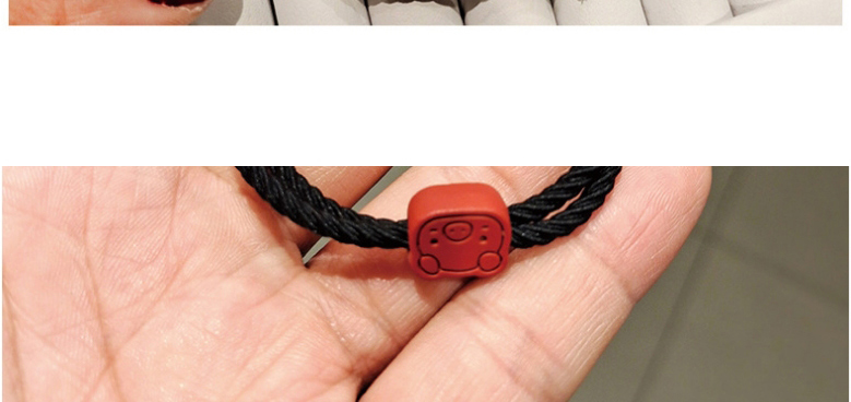 Fashion Coffee Color Piggy Hair Rope Pig Head Resin Knotted Elastic Hair Rope,Hair Ring