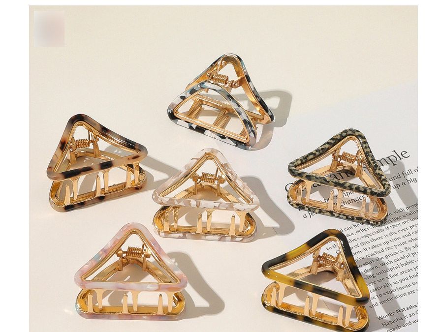Fashion Mermaid Meal Acetate Alloy Triangle Hollow Resin Geometry Gripper,Hair Claws