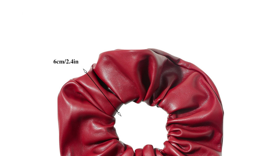 Fashion Wine Red Pu Solid Color Large Intestine Loop Hair Rope,Hair Ring