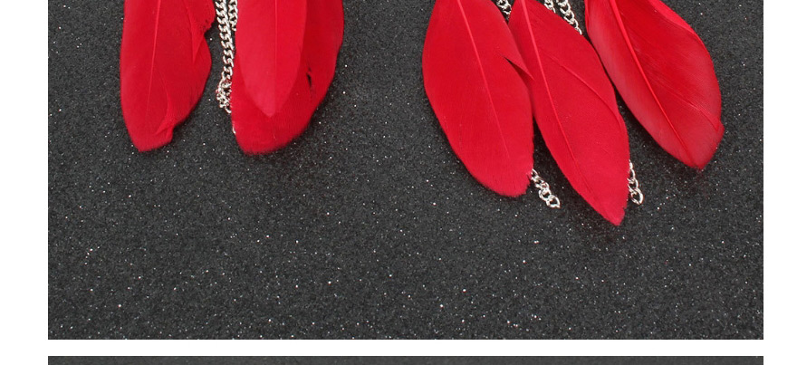 Fashion Red Feather Round Oil Drop Sun Flower Earrings,Drop Earrings