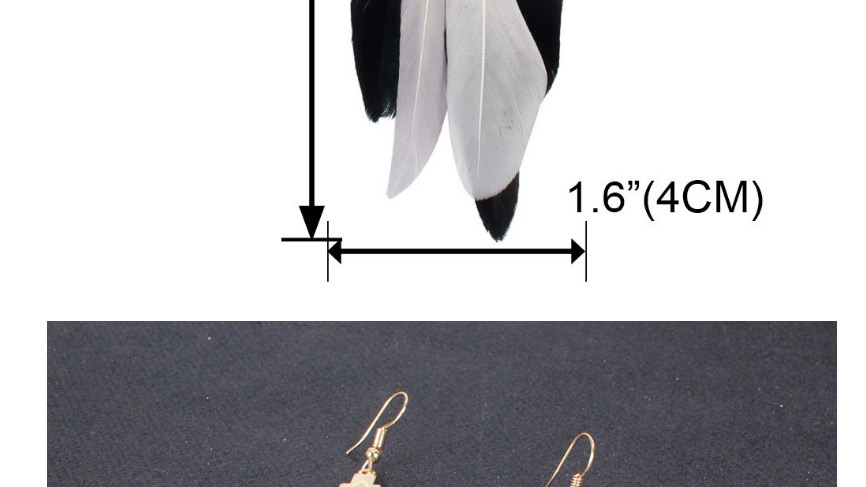 Fashion Blue Triangle Feather Long Tassel Alloy Earrings,Drop Earrings