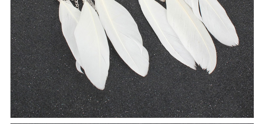 Fashion White Alloy Flower Feather Tassel Drip Earrings,Drop Earrings