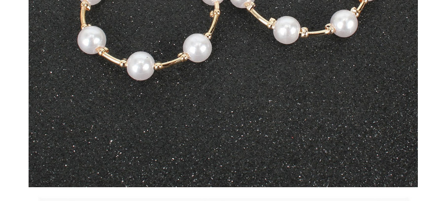 Fashion Small 4cm Pearl Beaded Round Alloy Earrings,Hoop Earrings
