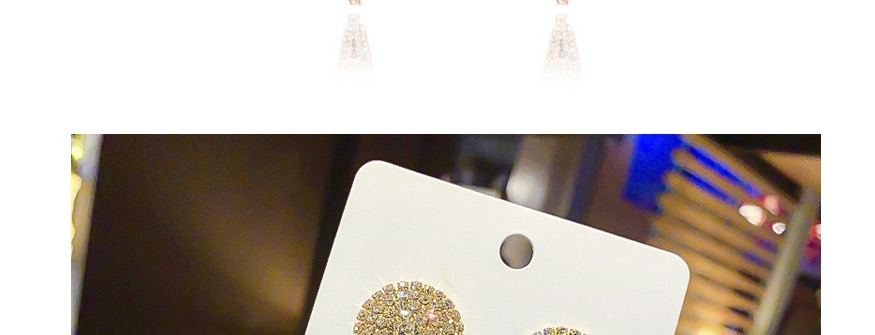 Fashion Golden Hollow Rhinestone Inverted Triangle Alloy Earrings,Drop Earrings