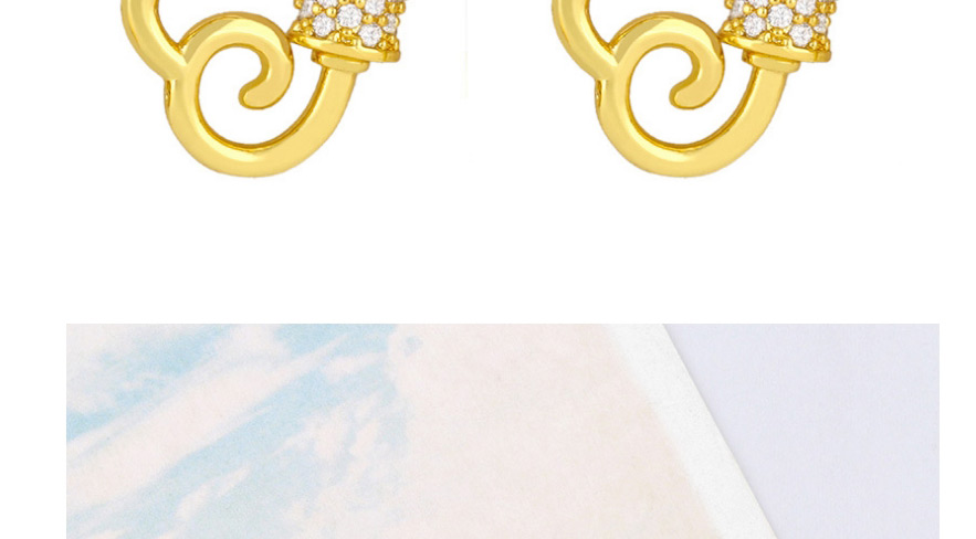 Fashion Heart Geometric Peach Heart Copper Inlaid Zircon Cross Earrings,Hoop Earrings