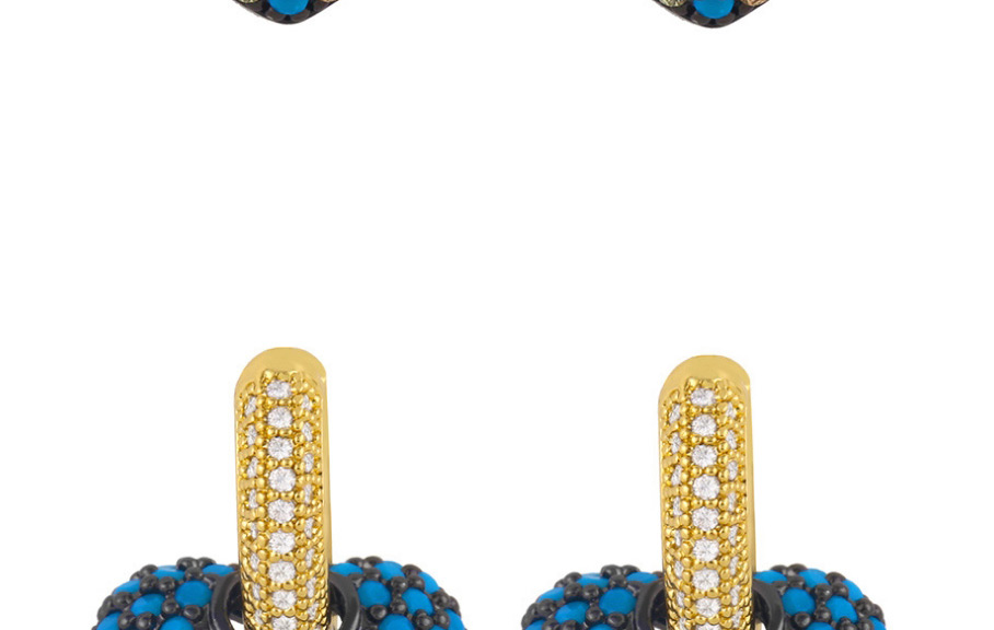 Fashion Color Diamond Geometric Love Heart Copper And Zircon Earrings,Hoop Earrings