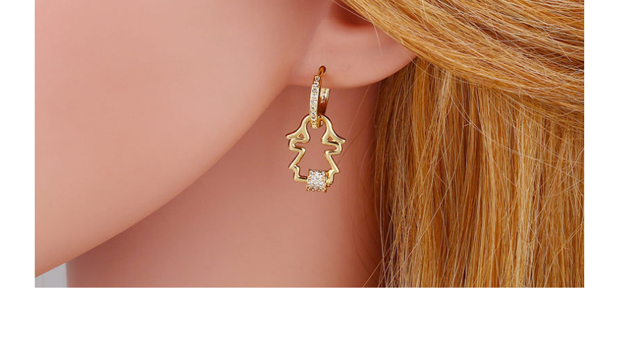 Fashion Boy Diamond-studded Couple Copper Inlaid Zircon Hollow Earrings,Hoop Earrings