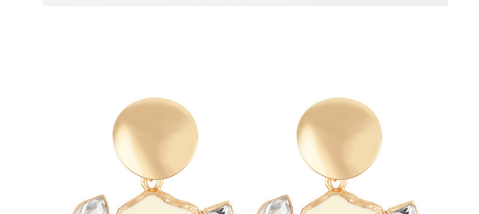 Fashion Yellow Oil Drop Diamond Geometric Alloy Earrings,Stud Earrings